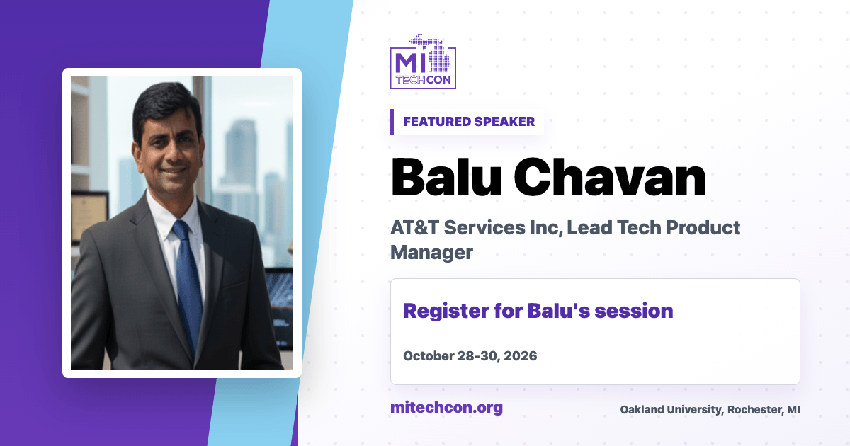 Balu Chavan speaker share image for MITechCon 2026