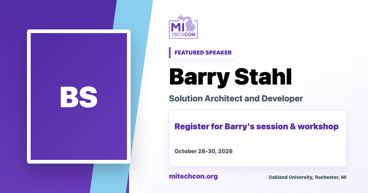 Barry Stahl speaker share image for MITechCon 2026