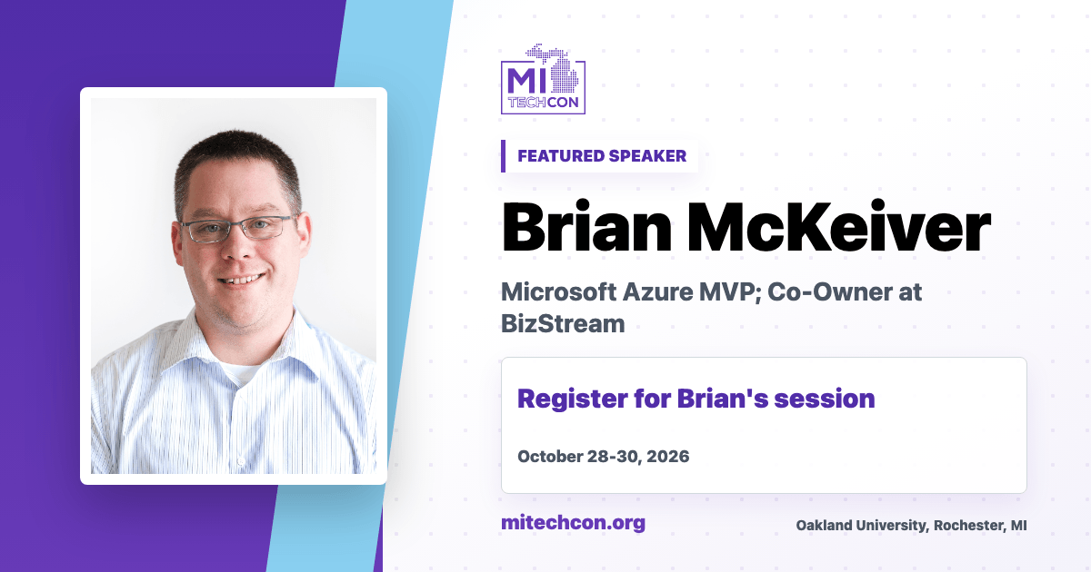 Brian McKeiver speaker share image for MITechCon 2026