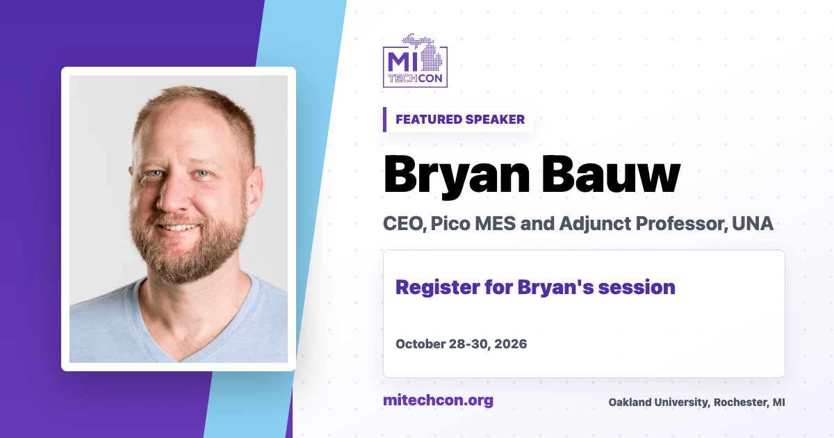 Bryan Bauw speaker share image for MITechCon 2026