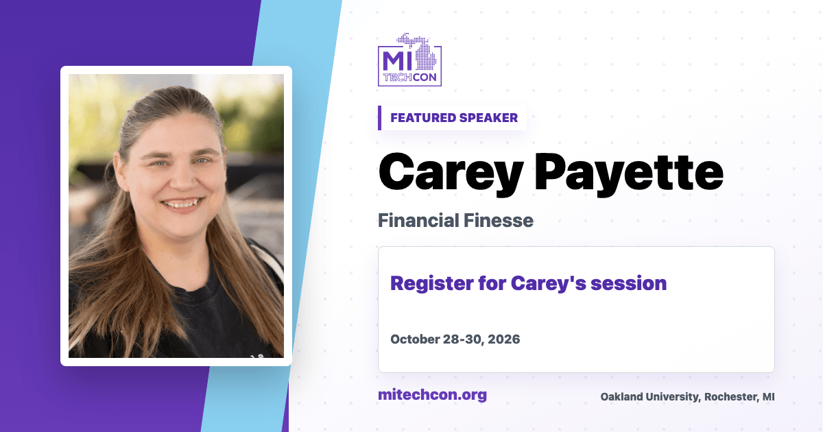 Carey Payette speaker share image for MITechCon 2026