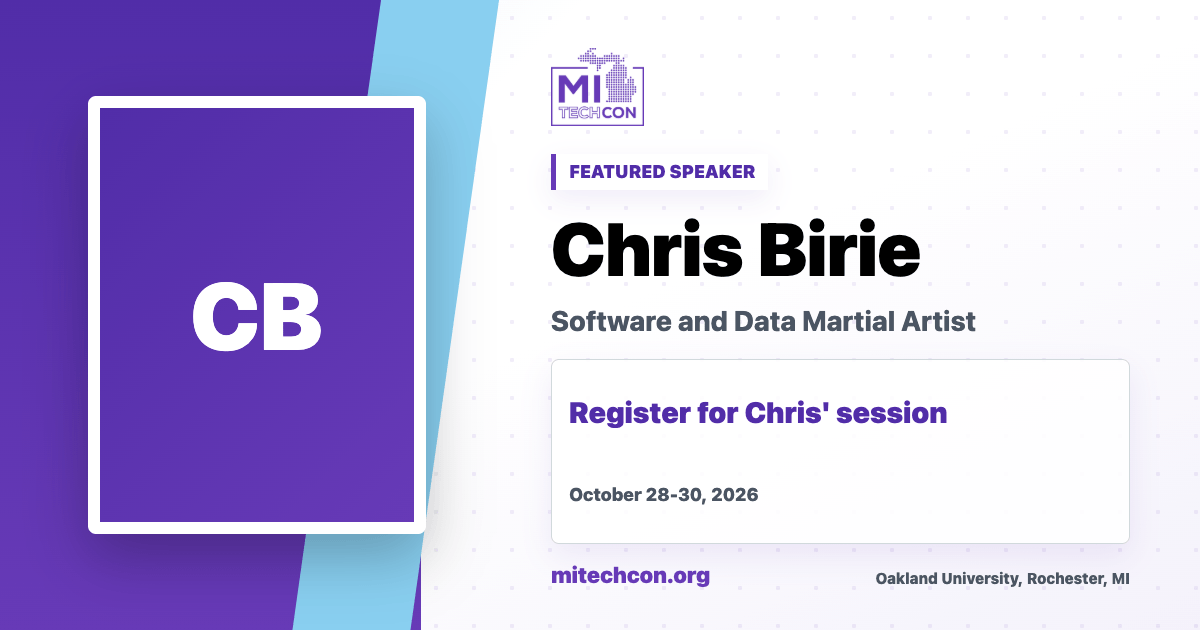 Chris Birie speaker share image for MITechCon 2026