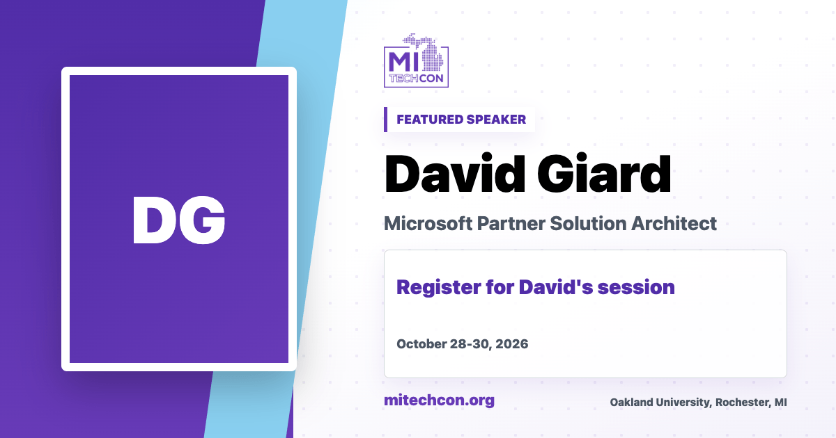 David Giard speaker share image for MITechCon 2026