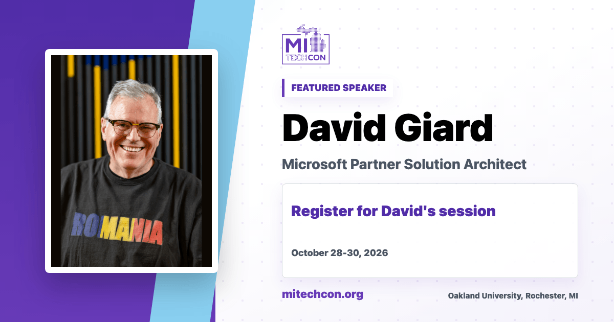 David Giard speaker share image for MITechCon 2026