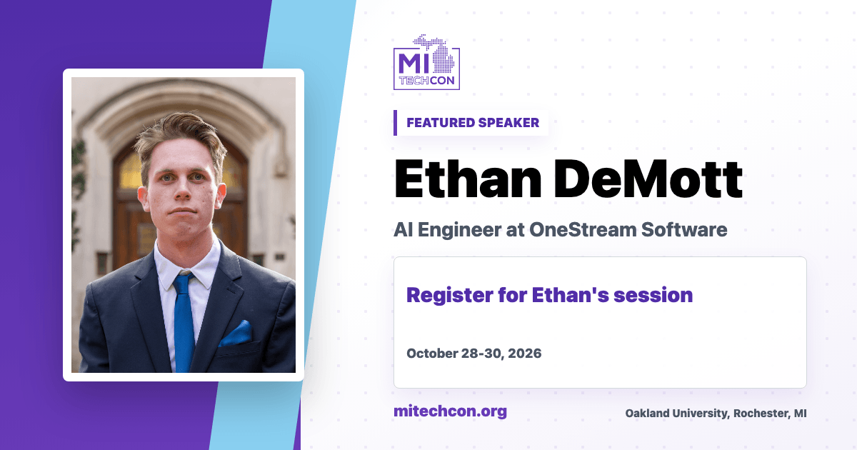 Ethan DeMott speaker share image for MITechCon 2026