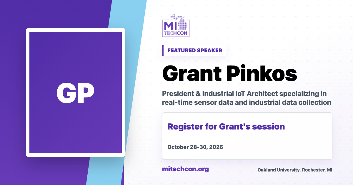 Grant Pinkos speaker share image for MITechCon 2026