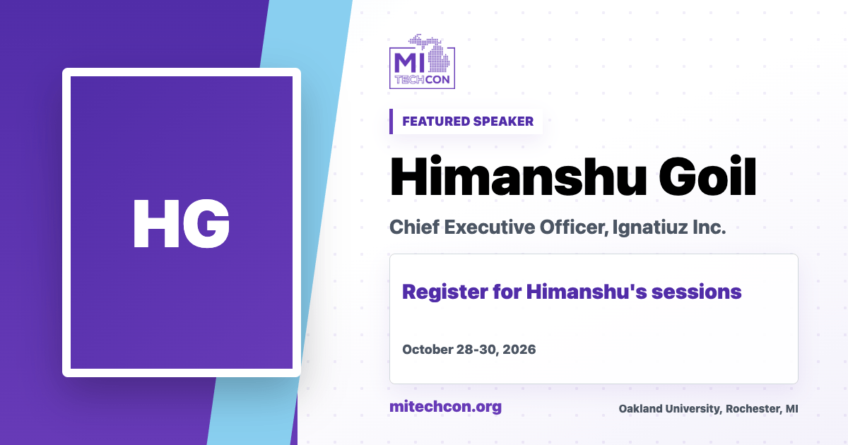 Himanshu Goil speaker share image for MITechCon 2026