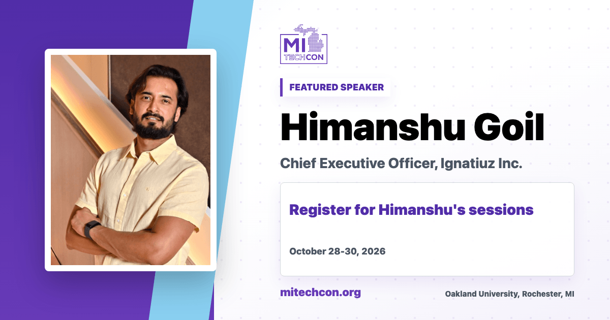 Himanshu Goil speaker share image for MITechCon 2026