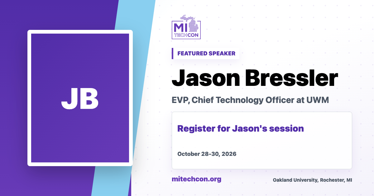 Jason Bressler speaker share image for MITechCon 2026