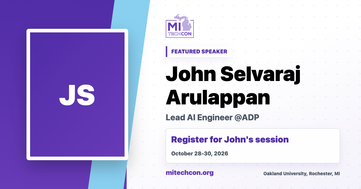 John Selvaraj Arulappan speaker share image for MITechCon 2026