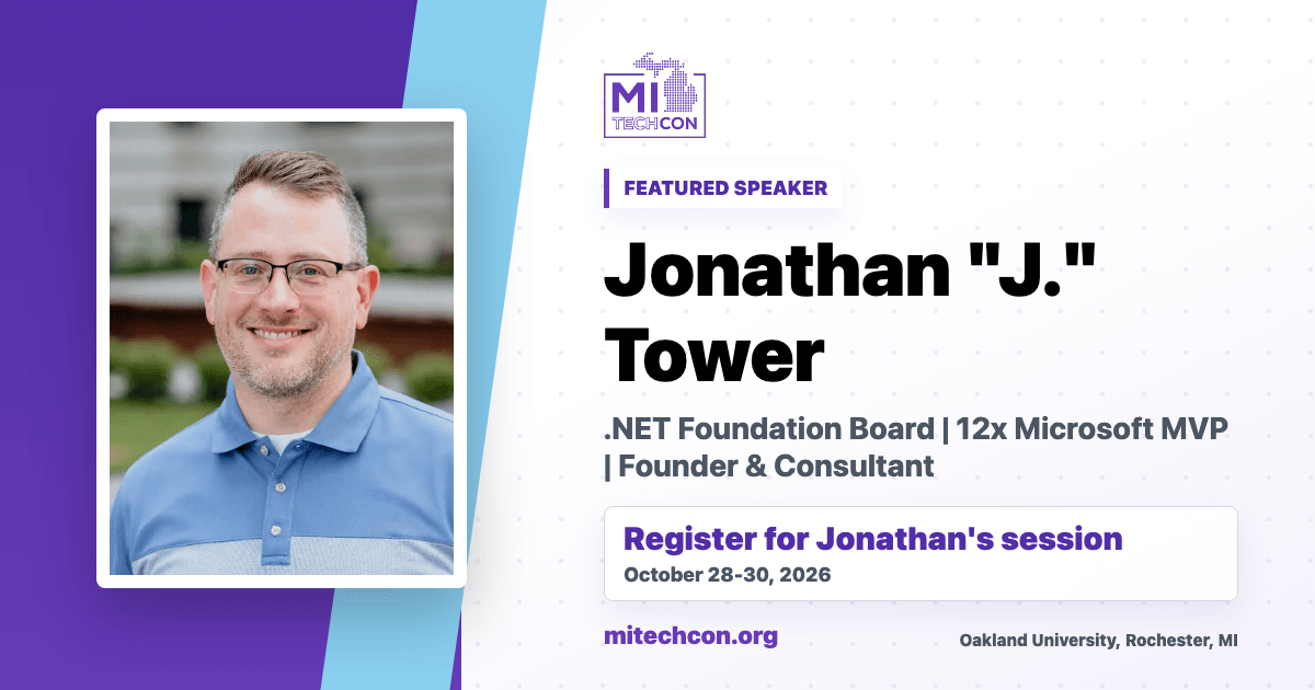 Jonathan "J." Tower speaker share image for MITechCon 2026