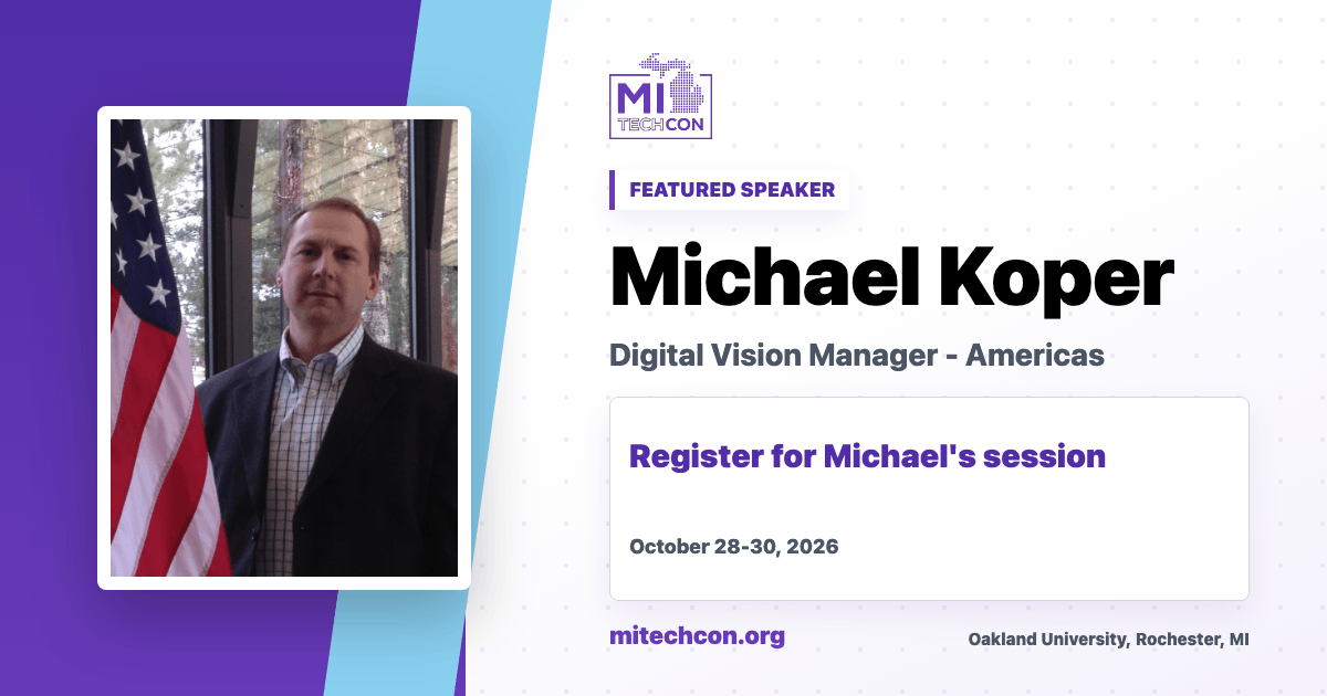 Michael Koper speaker share image for MITechCon 2026