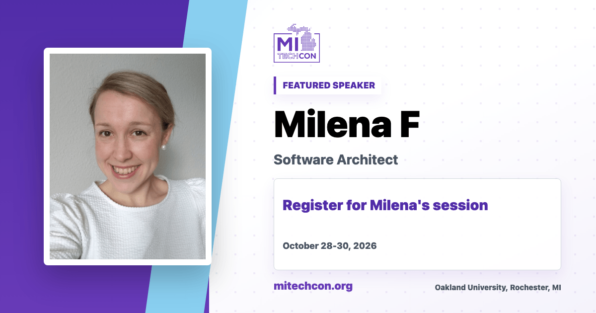 Milena F speaker share image for MITechCon 2026