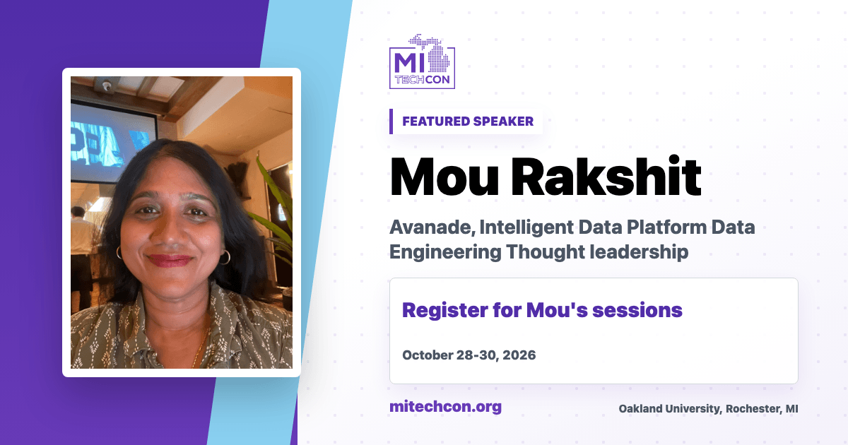 Mou Rakshit speaker share image for MITechCon 2026
