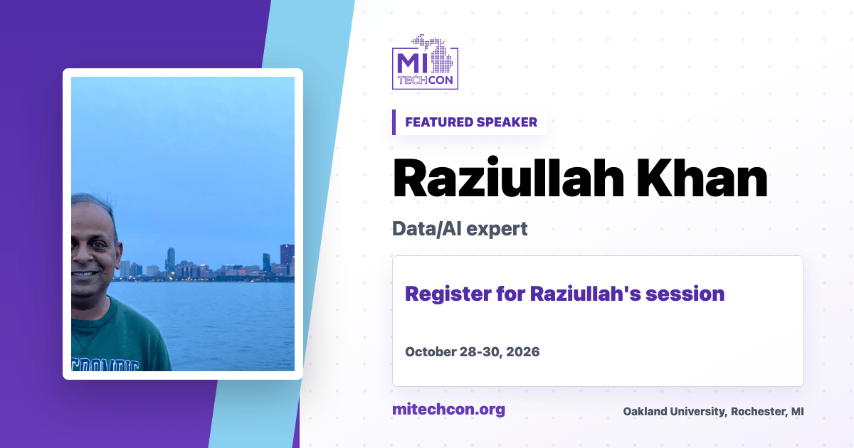 Raziullah Khan speaker share image for MITechCon 2026