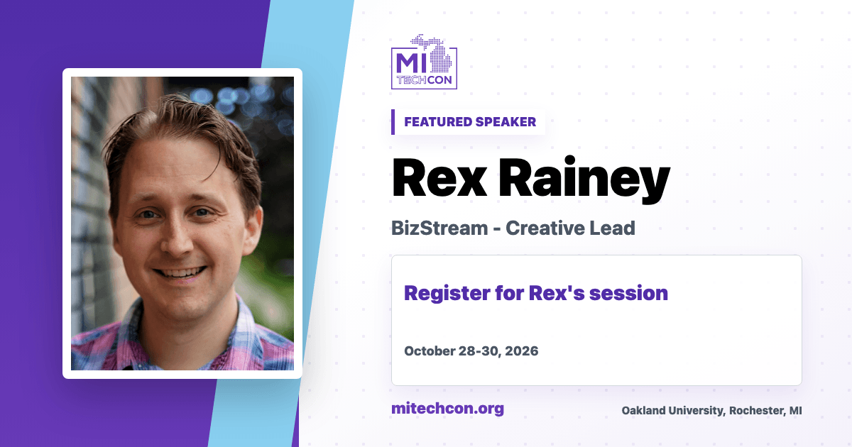 Rex Rainey speaker share image for MITechCon 2026