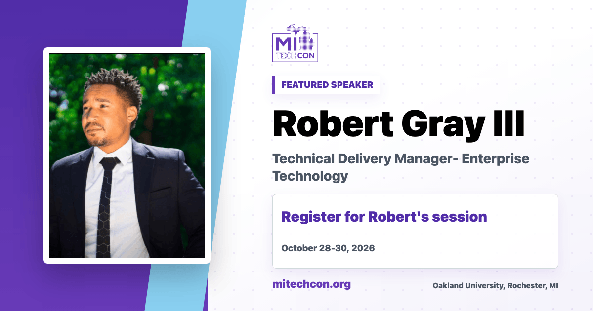 Robert Gray III speaker share image for MITechCon 2026