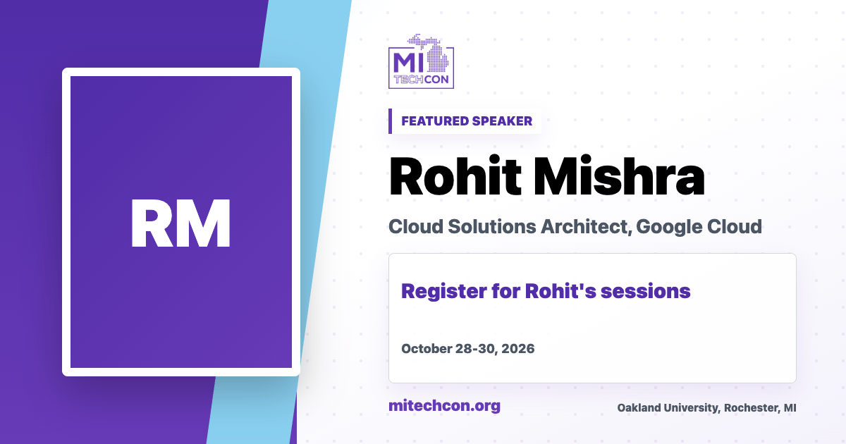 Rohit Mishra speaker share image for MITechCon 2026