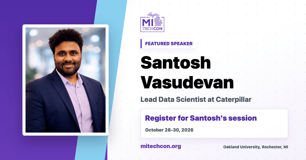 Santosh Vasudevan speaker share image for MITechCon 2026