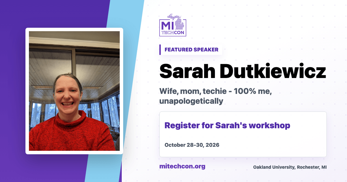 Sarah Dutkiewicz speaker share image for MITechCon 2026