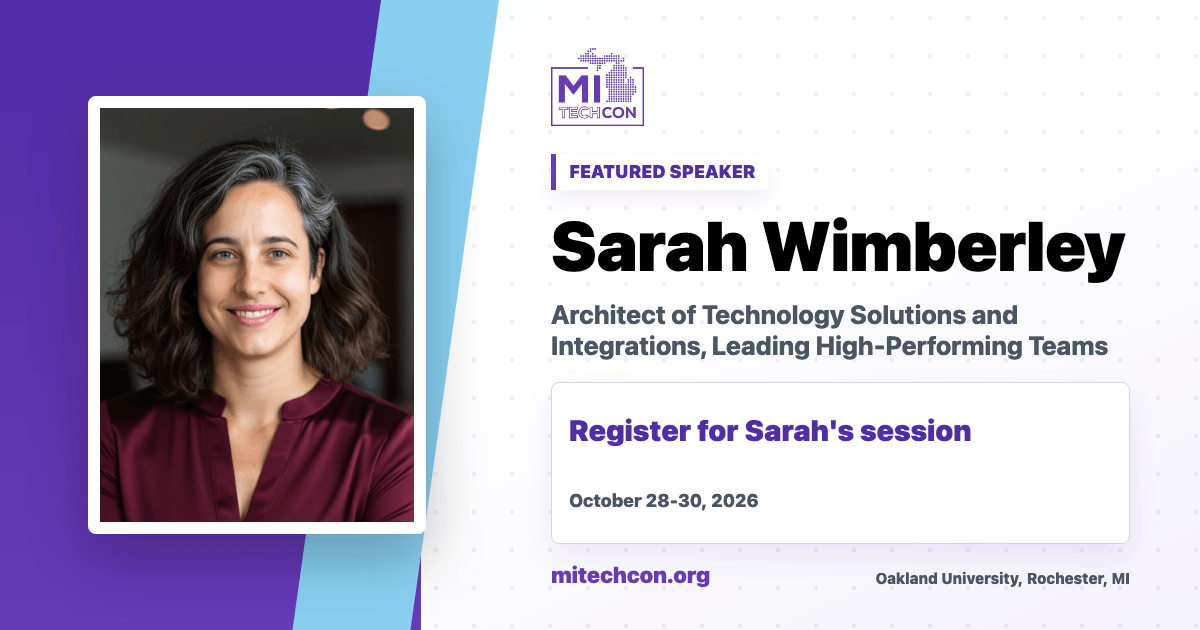 Sarah Wimberley speaker share image for MITechCon 2026