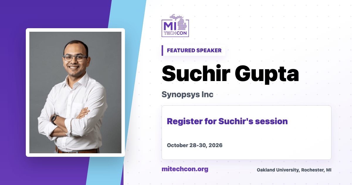 Suchir Gupta speaker share image for MITechCon 2026