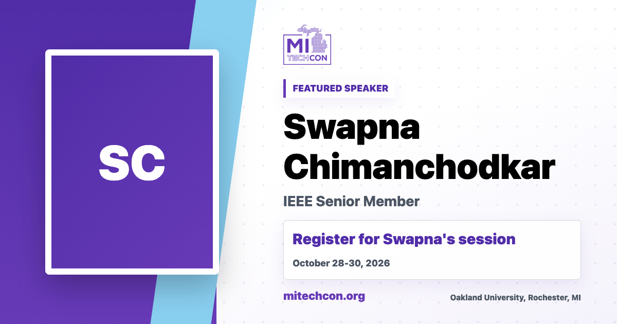 Swapna Chimanchodkar speaker share image for MITechCon 2026