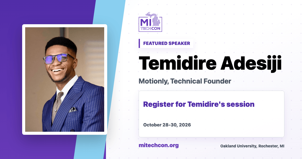 Temidire Adesiji speaker share image for MITechCon 2026