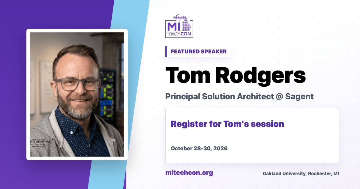 Tom Rodgers speaker share image for MITechCon 2026