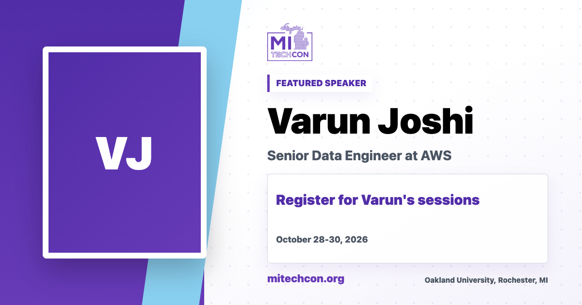 Varun Joshi speaker share image for MITechCon 2026