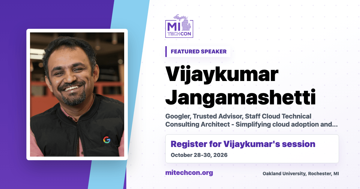 Vijaykumar Jangamashetti speaker share image for MITechCon 2026